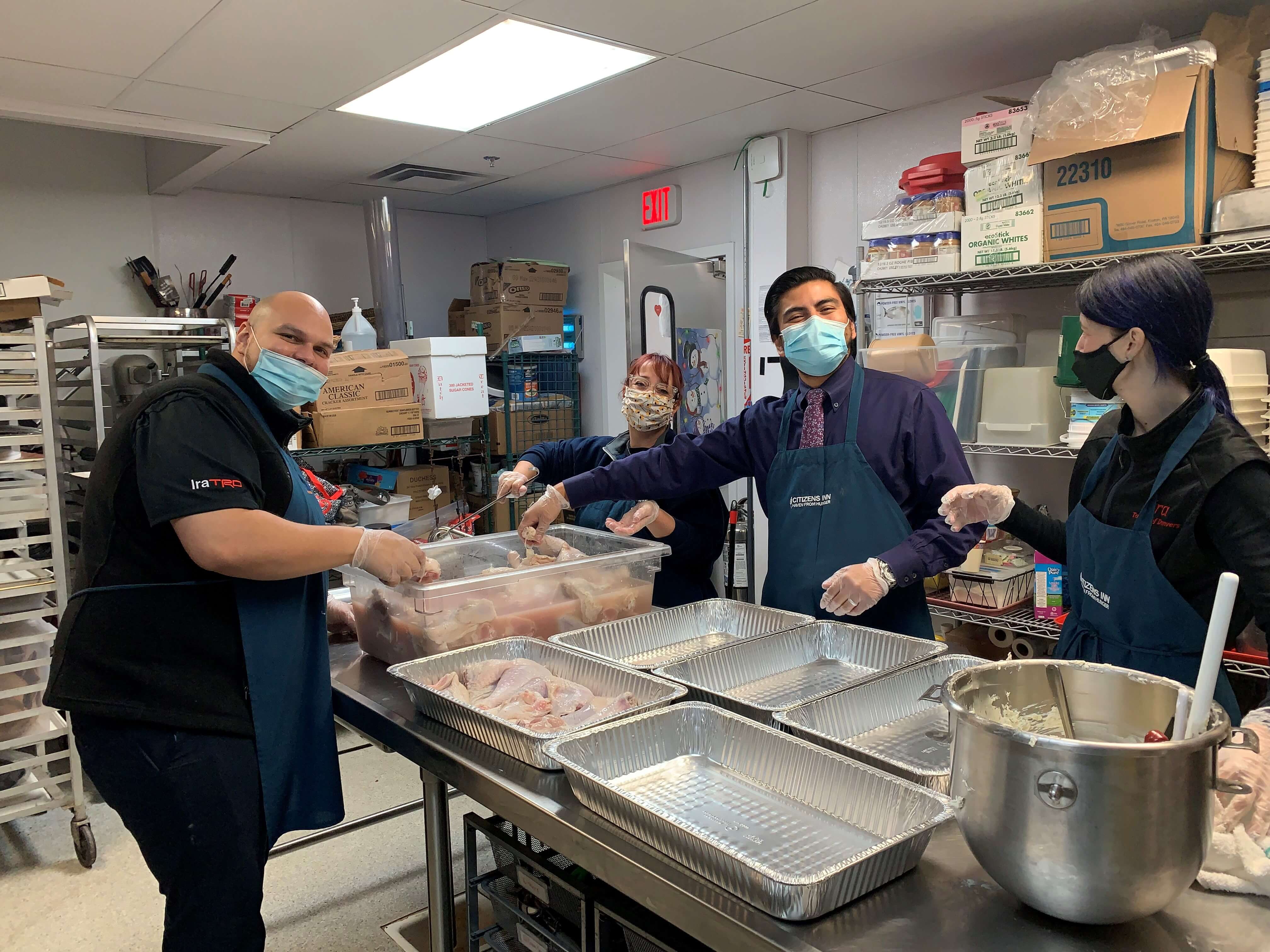 Ira Cares Team volunteers at Citizens Inn to provide meals for the Holidays